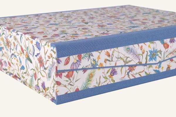 Stilvolle Schachtel mit Florentinerpapier, grau,gold